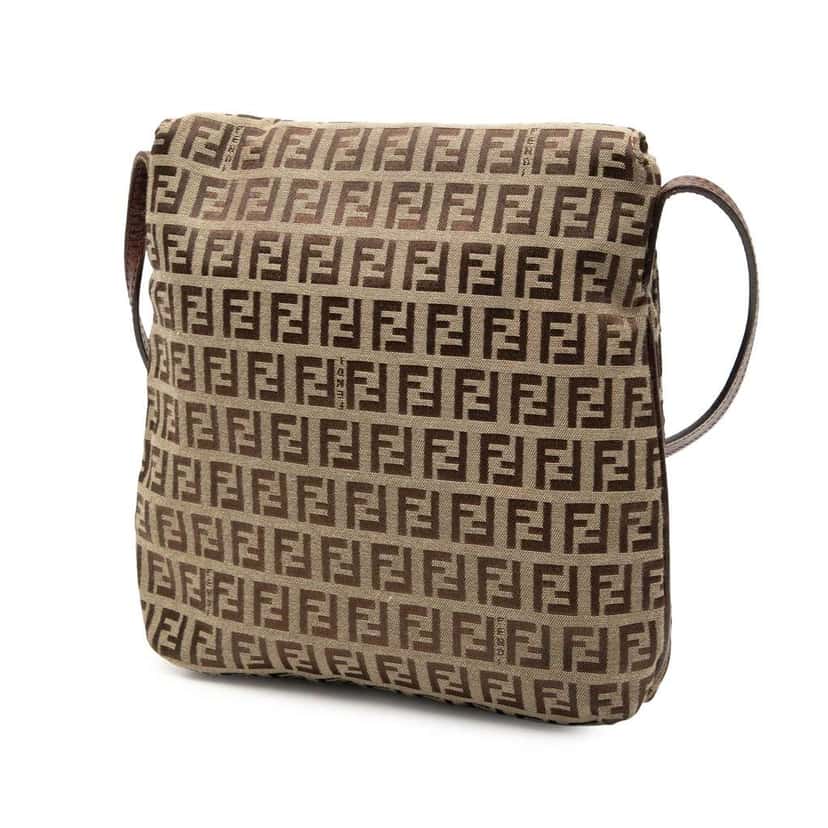 Fendi Zucchino Canvas Crossbody Brown Canvas Very good condition - Back View
