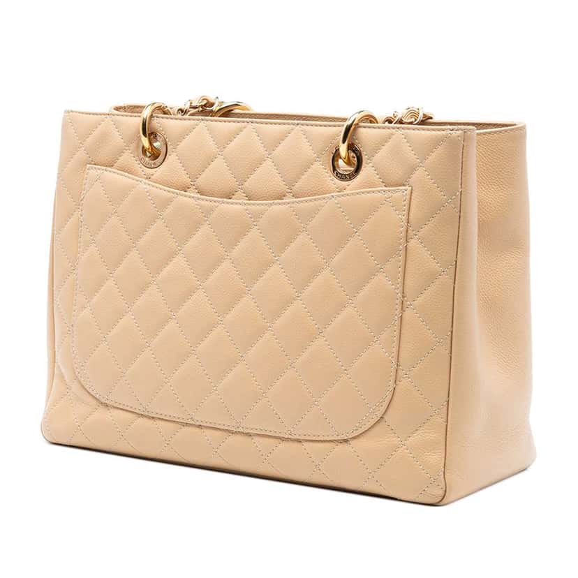 Chanel Caviar Grand Shopping Tote Brown Leather Good condition - Back View