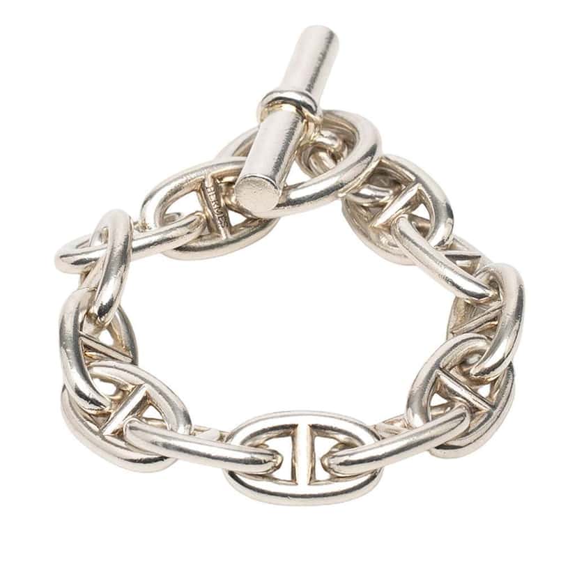 Hermès Large Sterling Silver Chaine d'Ancre Bracelet Silver Silver Good condition - Inside View