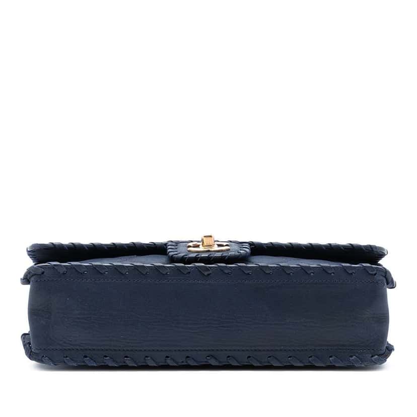 Chanel Medium Quilted Iridescent Calfskin Happy Stitch Flap Blue Leather Good condition - Inside View