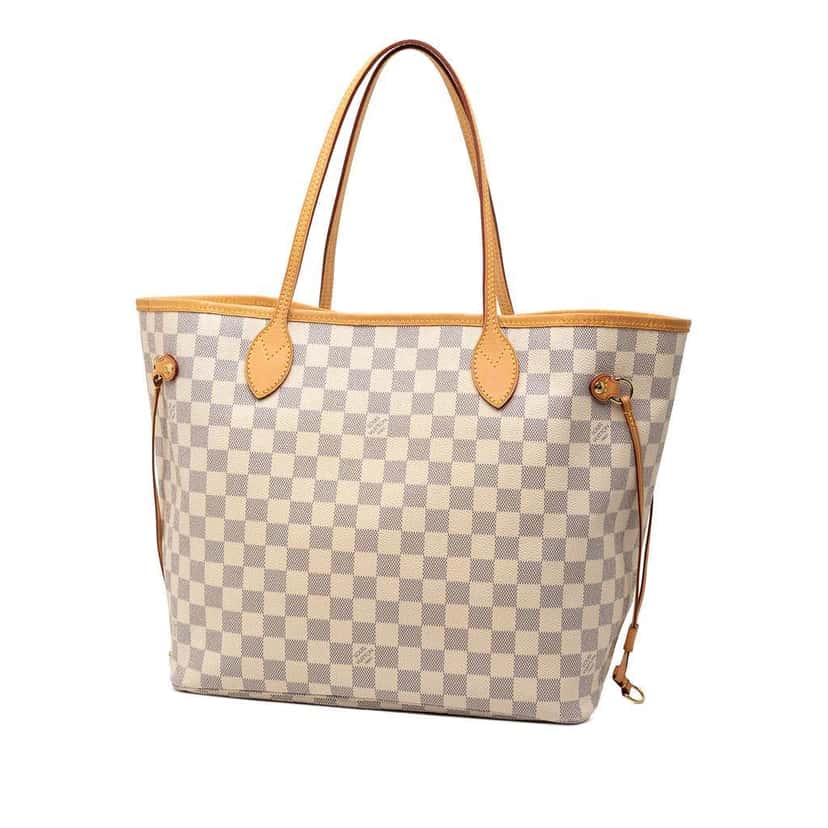 Louis Vuitton Damier Azur Neverfull MM White Very good condition - Back View