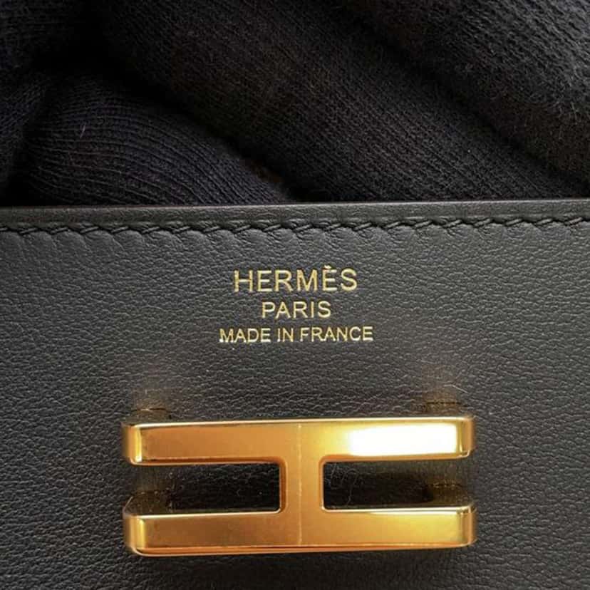 Hermès Swift Elan Pocket 24 Belt Bag Black Leather Good condition - Box View