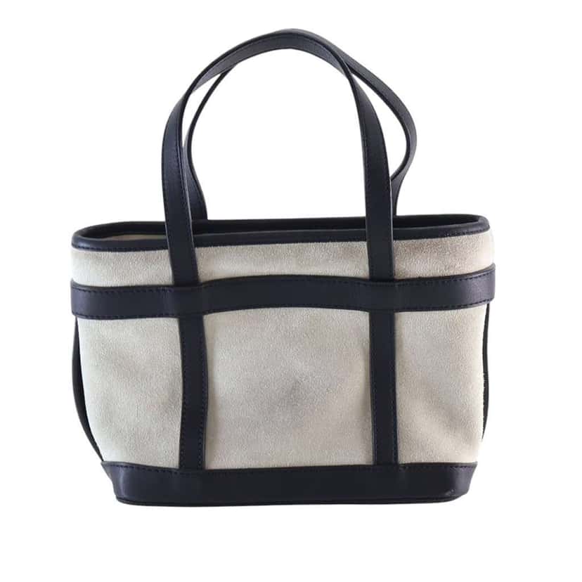 Loewe Mini Suede Anagram Tote Grey Leather Good condition - Model View