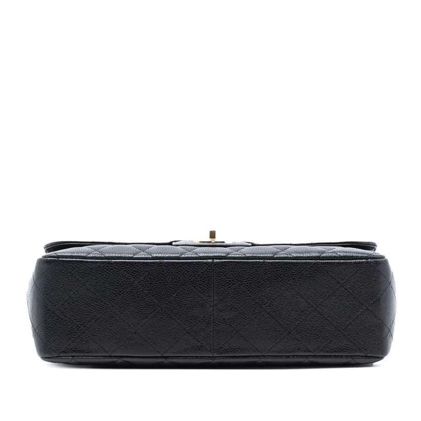 Chanel Jumbo Classic Caviar Single Flap Black Leather Good condition - Inside View