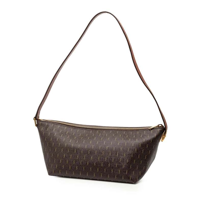 Saint Laurent Coated Canvas Le Monogramme Shoulder Bag Brown Canvas Very good condition - Back View