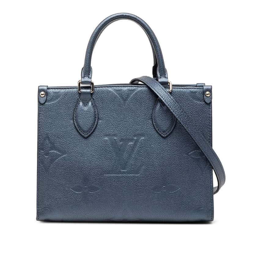 Louis Vuitton Metallic Monogram Giant Empreinte Onthego PM Blue Leather Very good condition - Front View