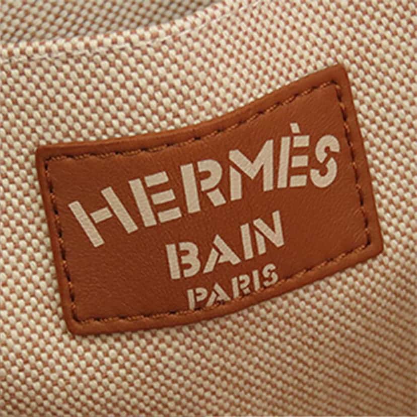 Hermès Toile Escale a la Plage Beach Bag Brown Canvas Good condition - Box View