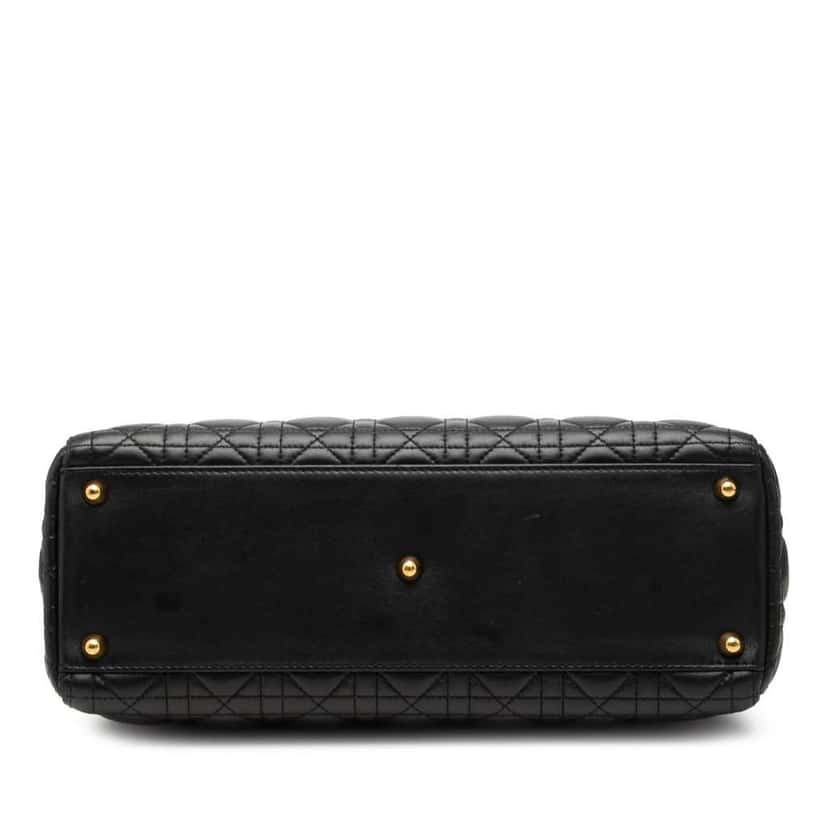 Dior Large Lambskin Cannage Lady Dior Black Leather Very good condition - Inside View