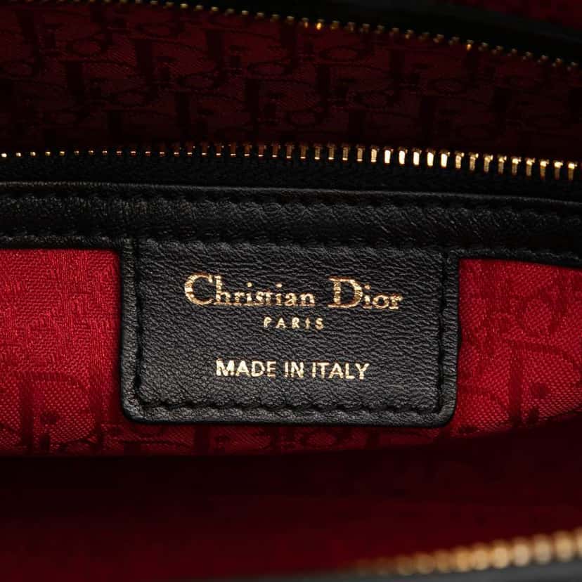 Dior Large Lambskin Cannage Lady Dior Black Leather Very good condition - Box View