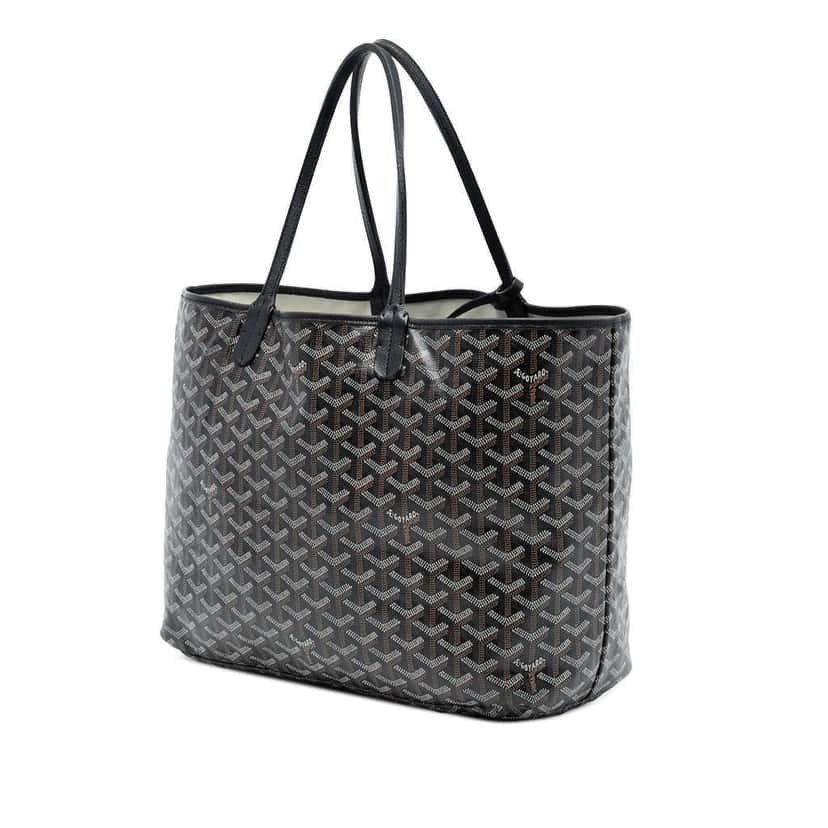Goyard Goyardine Saint Louis PM Black Canvas Good condition - Back View