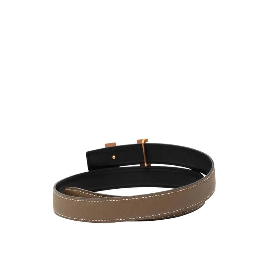 Hermès Epsom and Swift Constance H Reversible Belt Brown Leather Good condition - Inside View