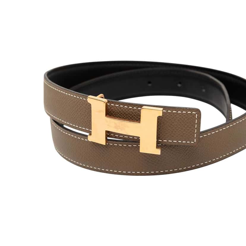 Hermès Epsom and Swift Constance H Reversible Belt Brown Leather Good condition - Model View