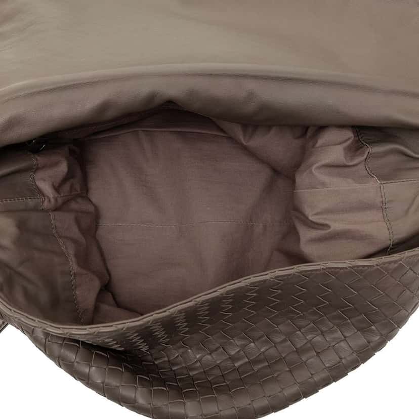 Bottega Veneta Nappa Intrecciato Messenger Bag Brown Leather Good condition - Model View