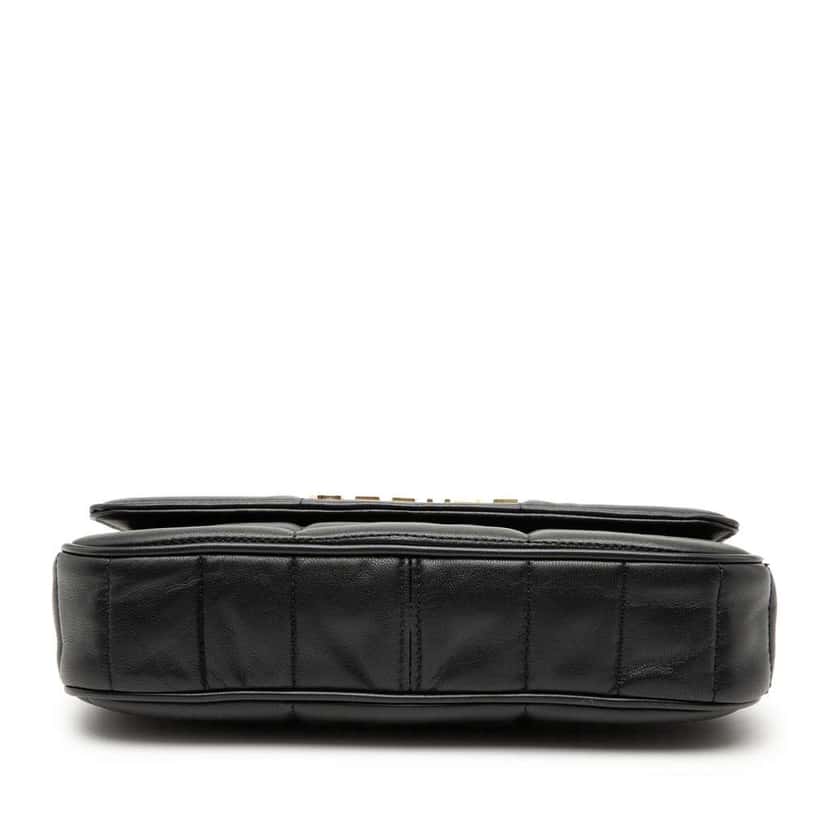 Celine Matelasse Goatskin Monochrome Chain Shoulder Bag Black Leather Very good condition - Inside View