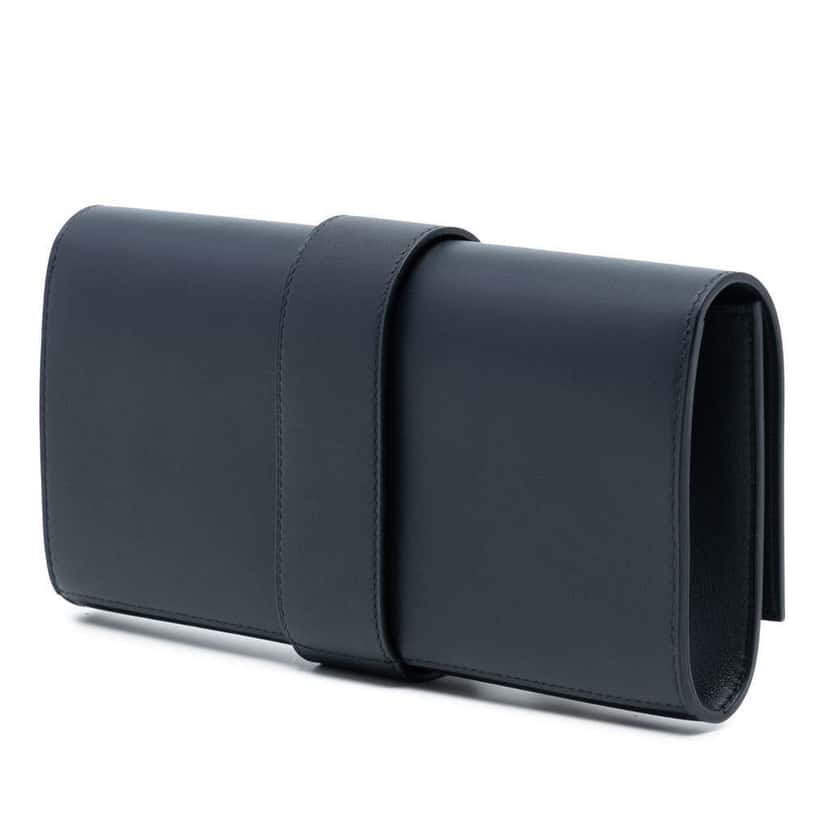 Hermès Tadelakt Medor Clutch 23 Blue Leather Good condition - Back View