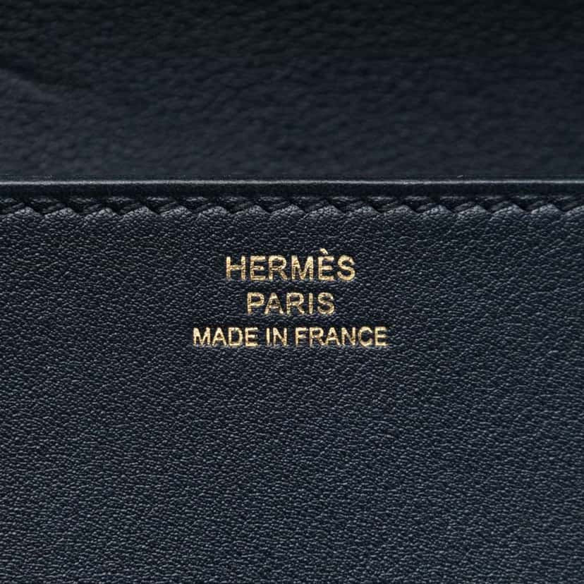 Hermès Tadelakt Medor Clutch 23 Blue Leather Good condition - Box View