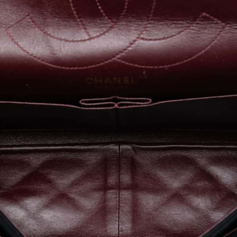 Chanel Reissue 2.55 Quilted Jersey Double Flap 227 Black Cotton Very good condition - Model View