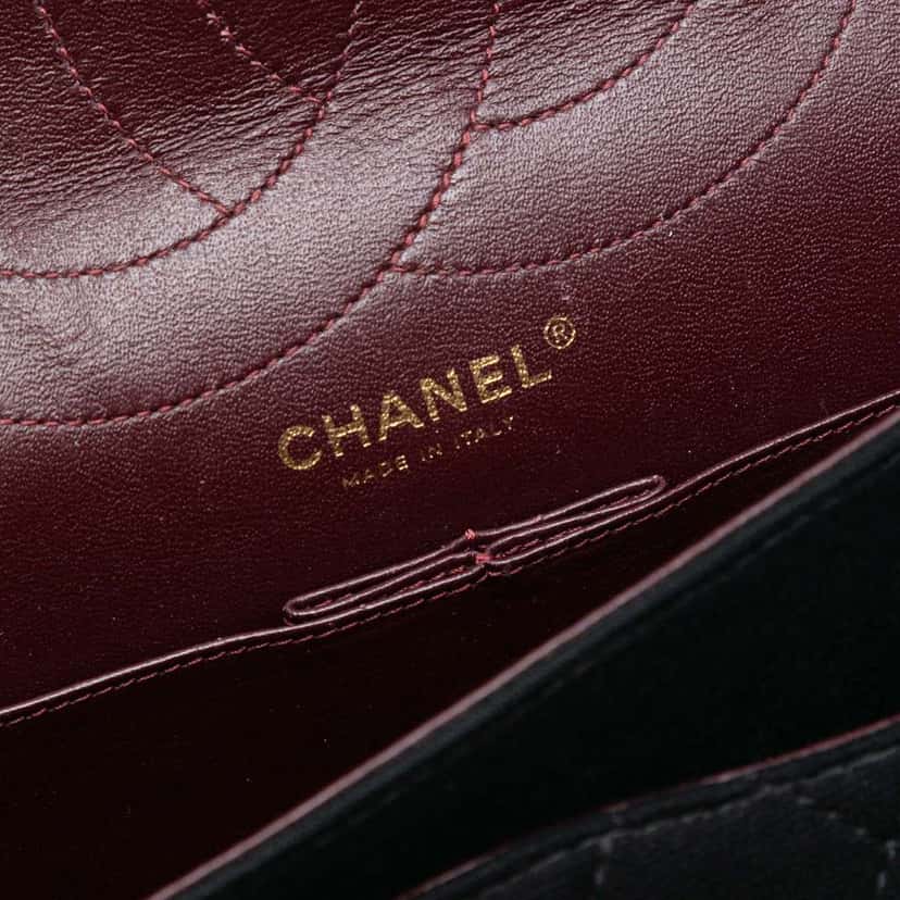 Chanel Reissue 2.55 Quilted Jersey Double Flap 227 Black Cotton Very good condition - Box View