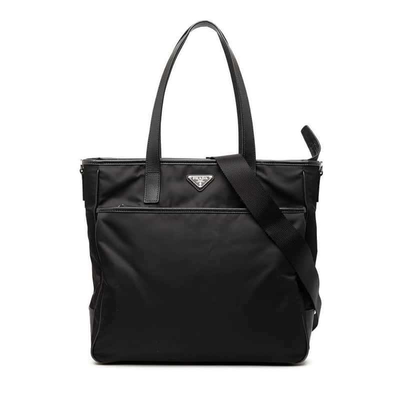 Prada Tessuto Convertible Tote Black Good condition - Front View