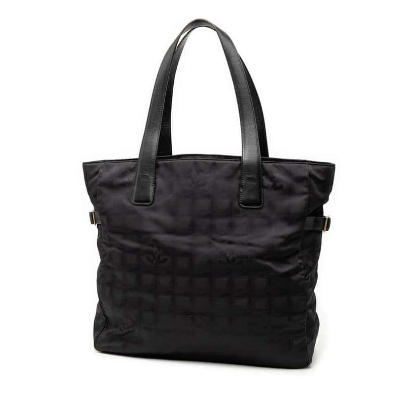 Chanel New Travel Line Nylon Tote Black Good condition - Back View