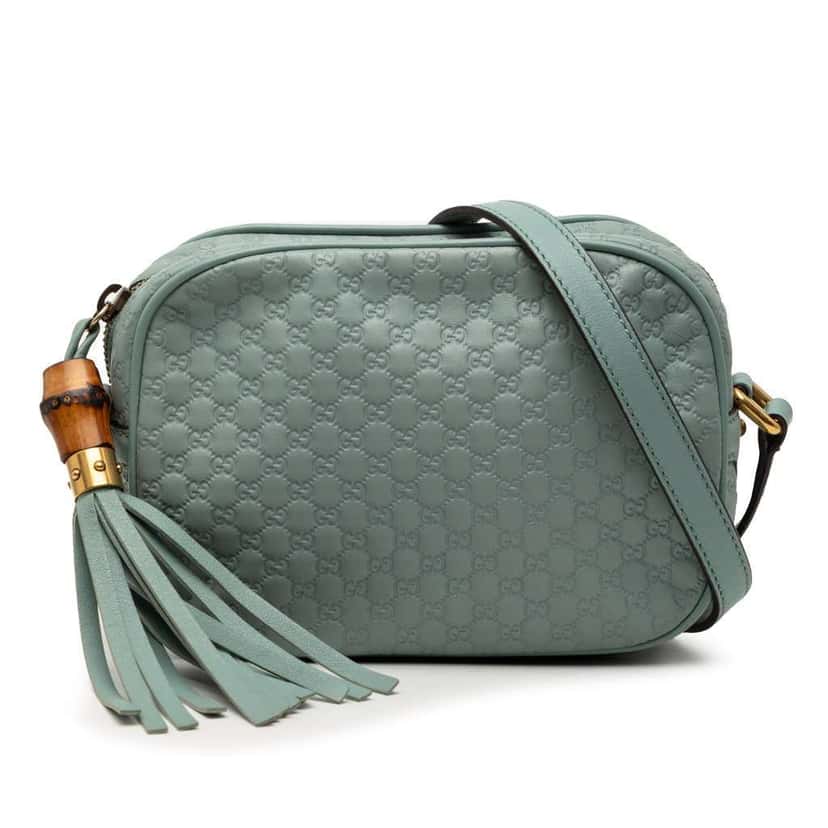 Gucci Microguccissima Sunshine Disco Camera Bag Blue Leather Good condition - Front View