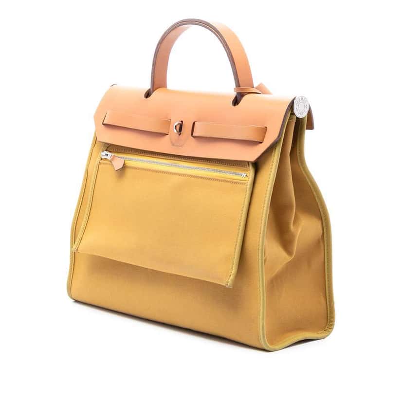 Hermès Toile Herbag Zip 31 Yellow Canvas Good condition - Back View