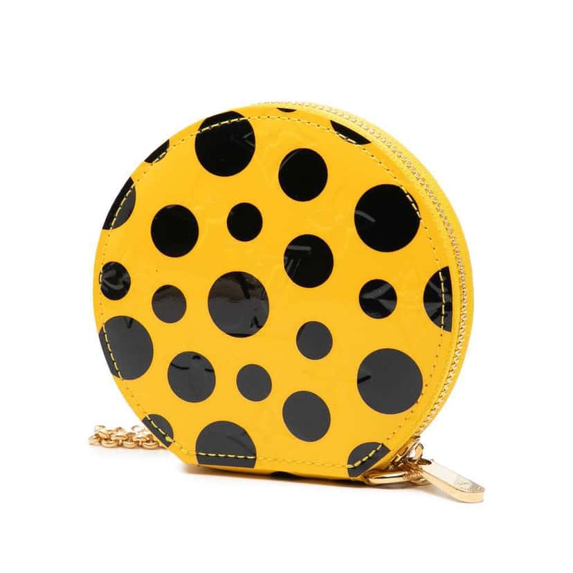 Louis Vuitton Yayoi Kusama Monogram Vernis Infinity Dots Chapeau Coin Purse Yellow Leather Good condition - Back View