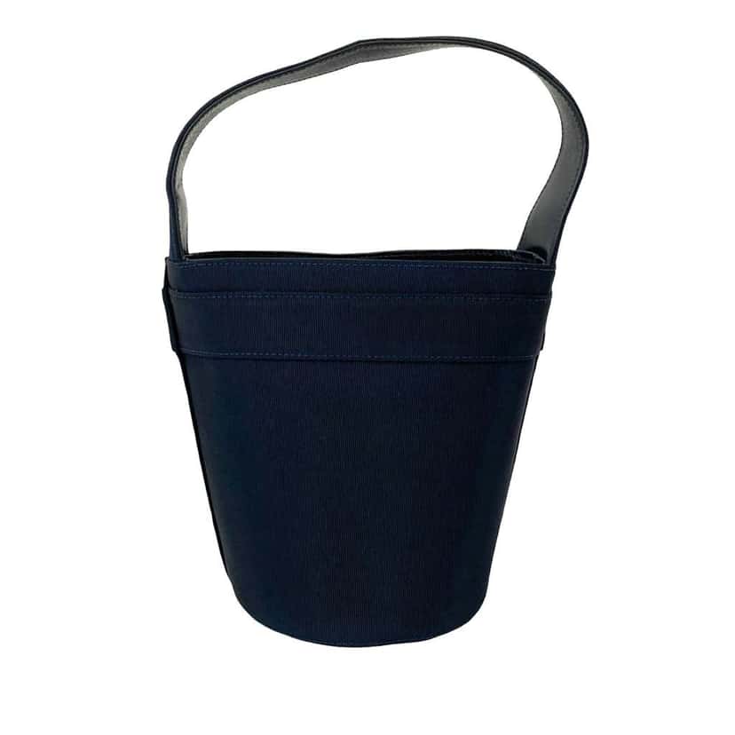 Salvatore Ferragamo Canvas Vara Bow Bucket Bag Blue Canvas Good condition - Back View