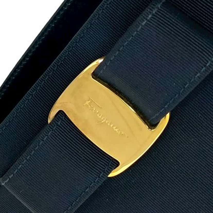 Salvatore Ferragamo Canvas Vara Bow Bucket Bag Blue Canvas Good condition - Box View