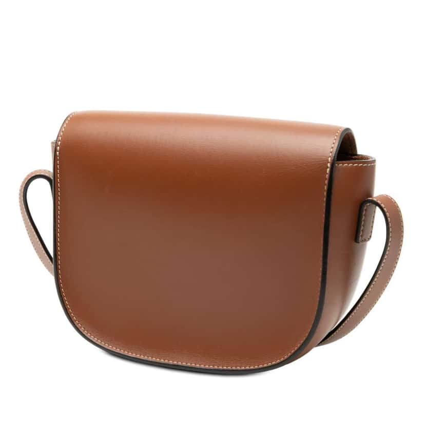 Celine Medium Calfskin Cuir Triomphe Folco Crossbody Brown Leather Good condition - Back View