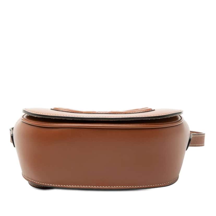 Celine Medium Calfskin Cuir Triomphe Folco Crossbody Brown Leather Good condition - Inside View