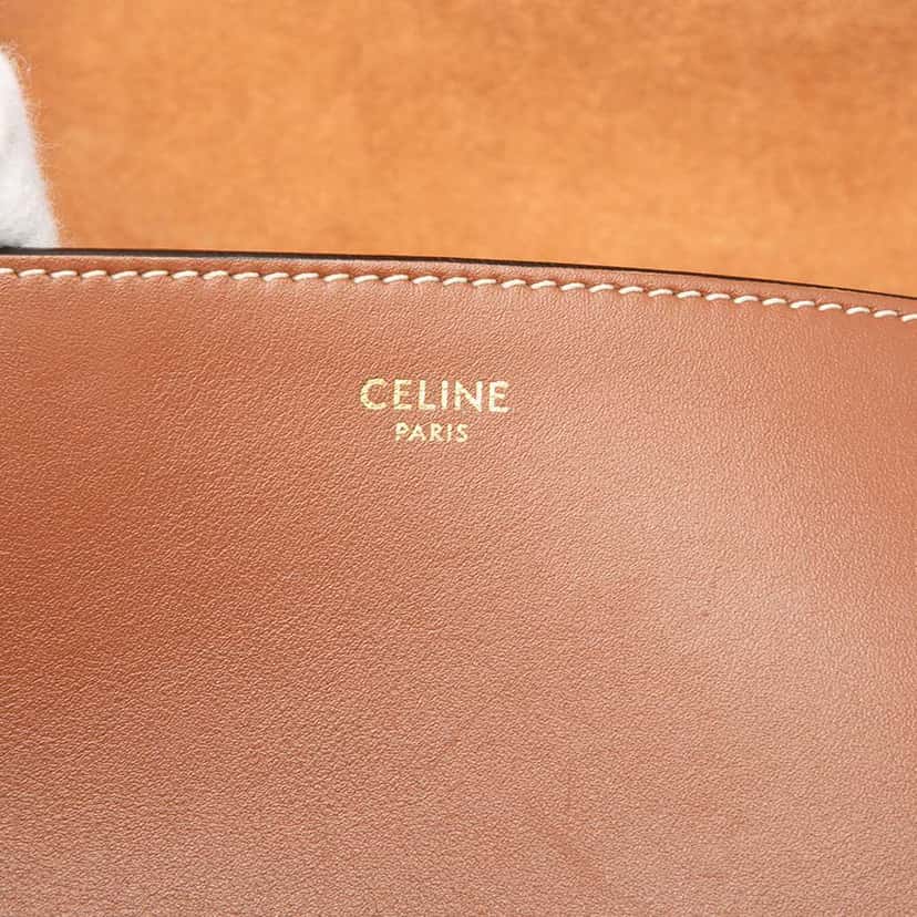Celine Medium Calfskin Cuir Triomphe Folco Crossbody Brown Leather Good condition - Box View