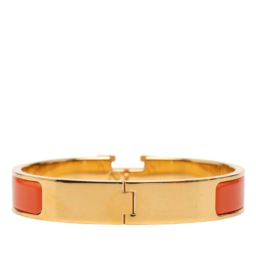 Hermès Enamel Clic H Bracelet PM Orange Good condition - Inside View