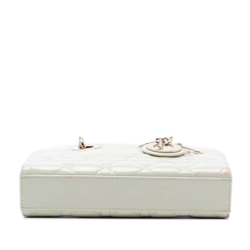 Dior Small Patent Cannage Lady D Joy White Leather Very good condition - Inside View