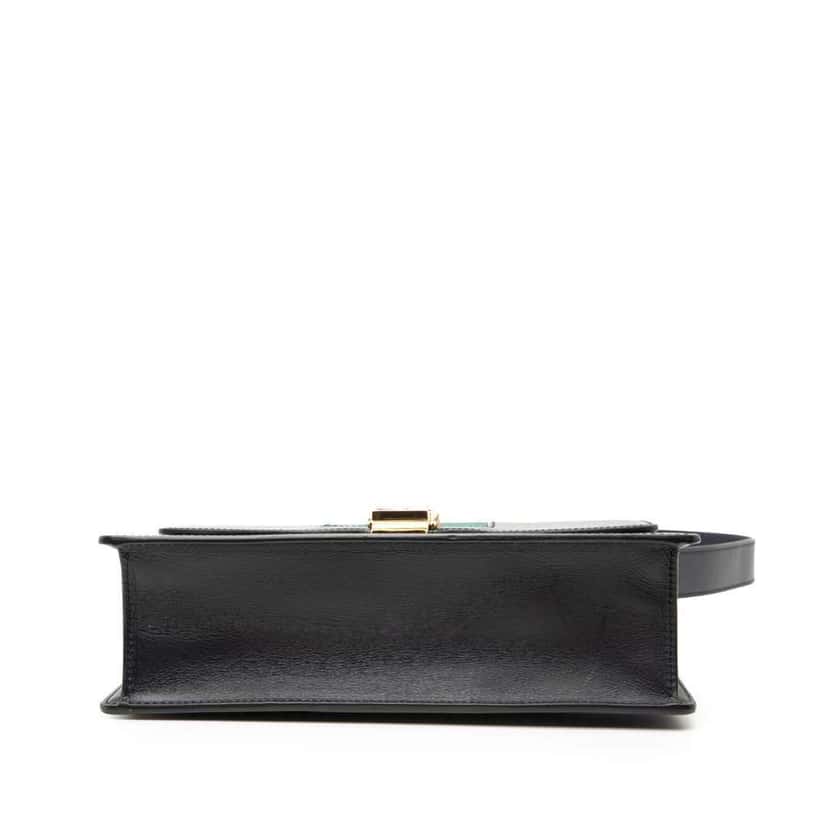 Gucci Small Leather Web Sylvie Satchel Black Leather Good condition - Inside View