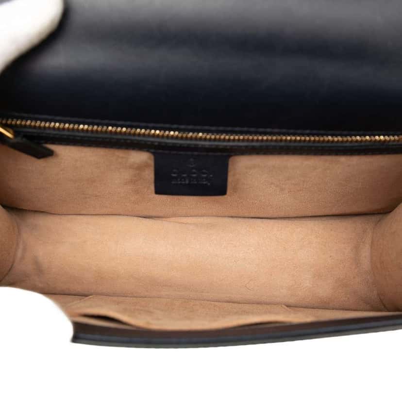 Gucci Small Leather Web Sylvie Satchel Black Leather Good condition - Model View