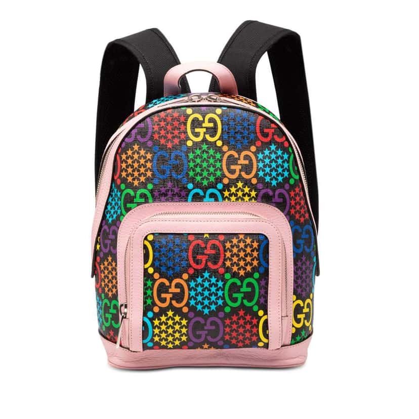 Gucci GG Supreme Psychedelic Backpack Pink Canvas Very good condition - Front View