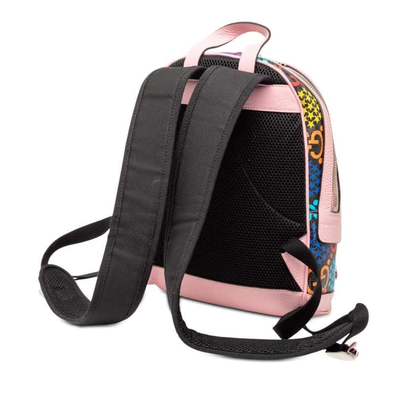 Gucci GG Supreme Psychedelic Backpack Pink Canvas Very good condition - Back View