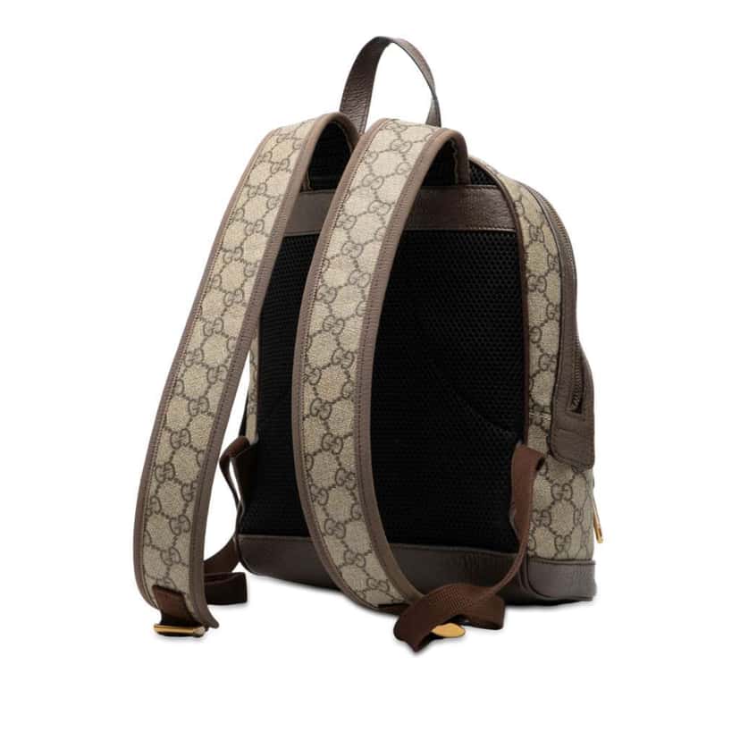 Gucci Small GG Supreme Ophidia Web Backpack Brown Canvas Very good condition - Back View