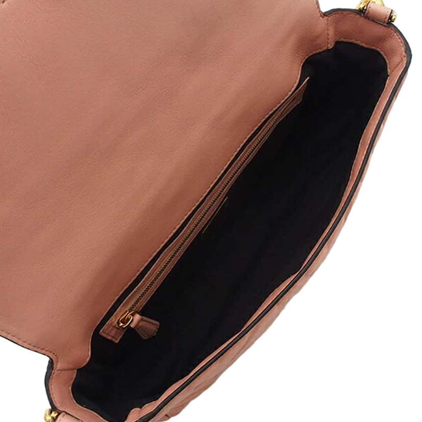 Fendi Zucca Embossed Leather Baguette Satchel Pink Leather Good condition - Model View