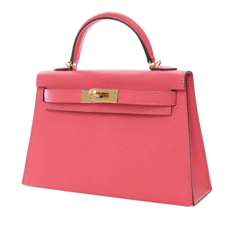 Hermès Mini Chevre Mysore Kelly II Sellier 20 Pink Leather Good condition - Inside View