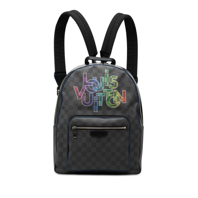 Louis Vuitton Limited Edition Damier Graphite Logo Rainbow Josh Backpack Black Very good condition - Front View