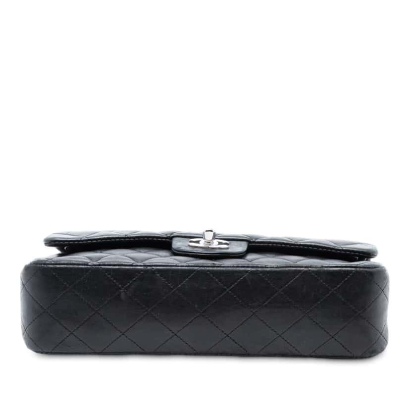 Chanel Medium Classic Lambskin Double Flap Black Leather Very good condition - Inside View