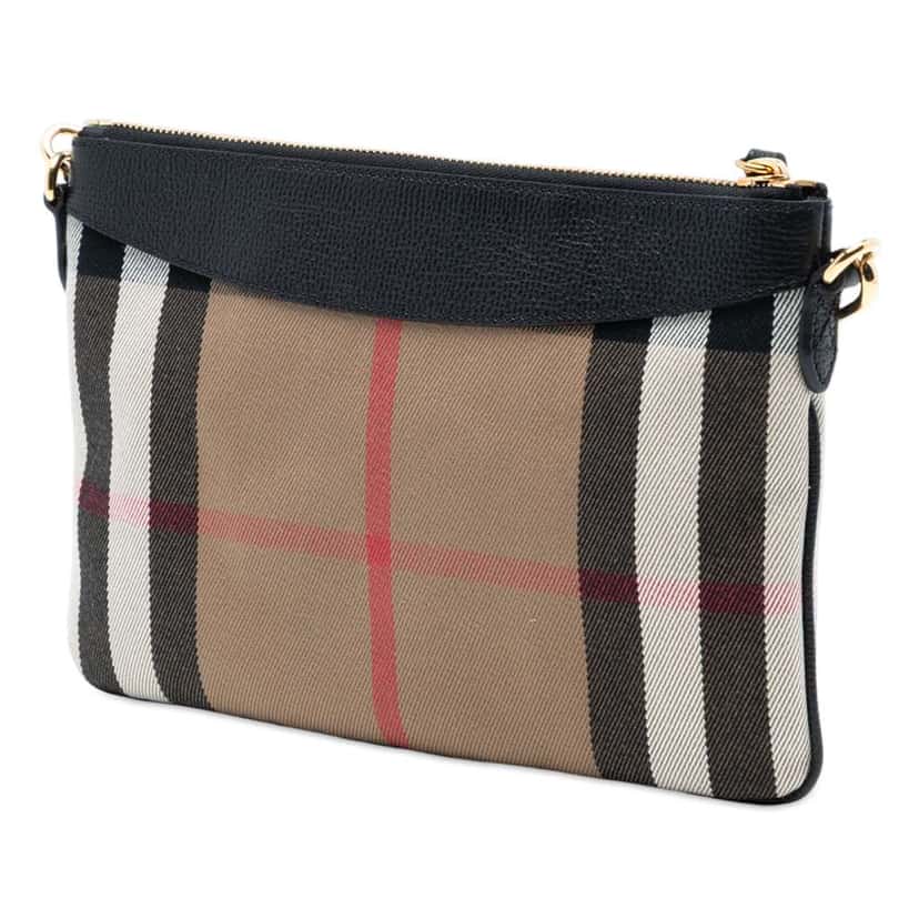 Burberry Mega Check Canvas Derby Peyton Crossbody Brown Canvas Good condition - Back View