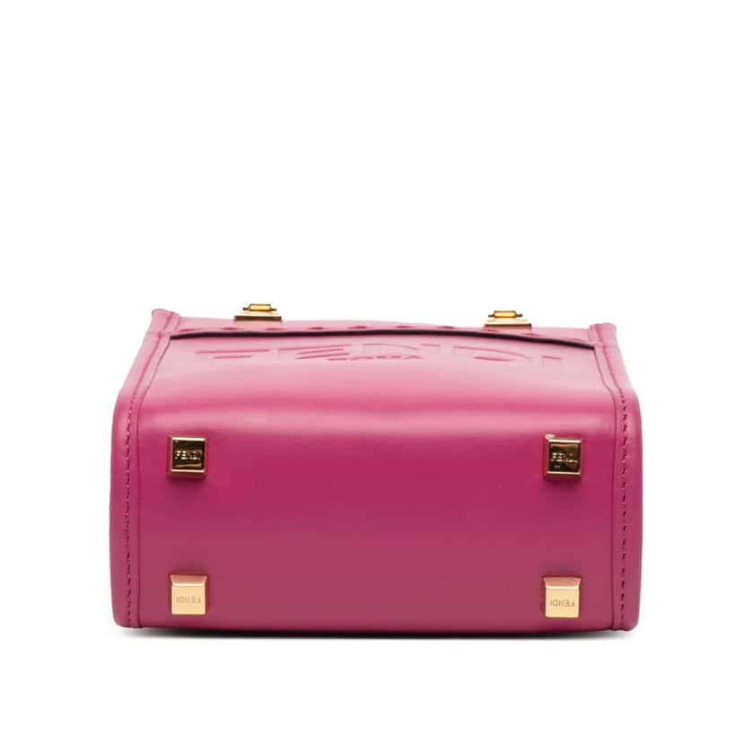 Fendi Mini Leather Sunshine Shopper Tote Pink Leather Very good condition - Inside View