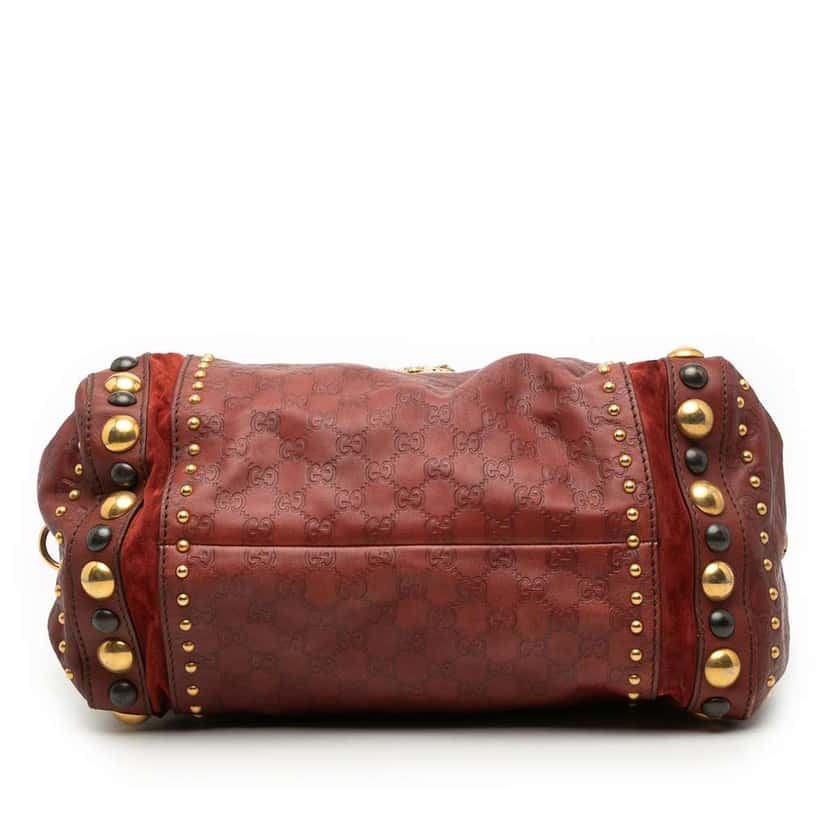Gucci Guccissima Babouska Boston Bag Red Leather Good condition - Inside View
