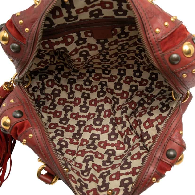 Gucci Guccissima Babouska Boston Bag Red Leather Good condition - Model View