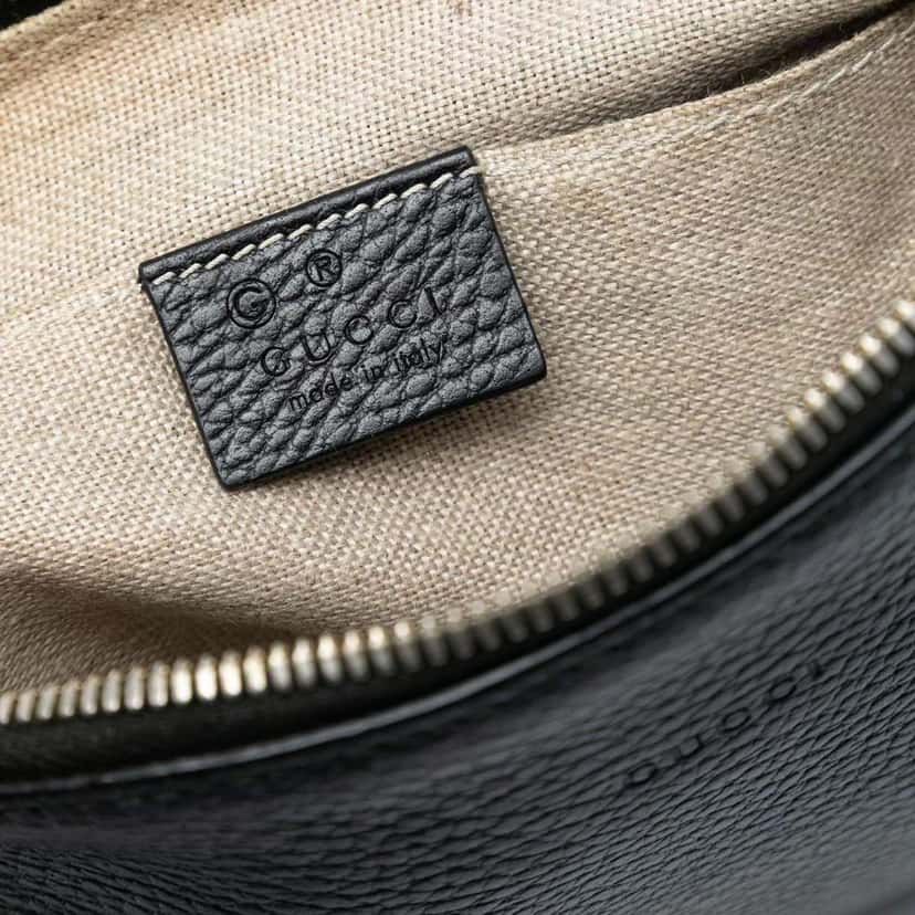 Gucci Calfskin Bamboo Clutch Black Leather Very good condition - Box View