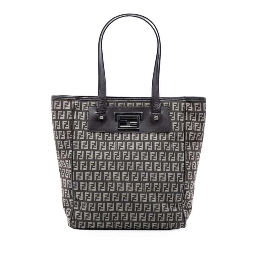Fendi Zucchino Canvas Tote Brown Canvas Very good condition - Front View