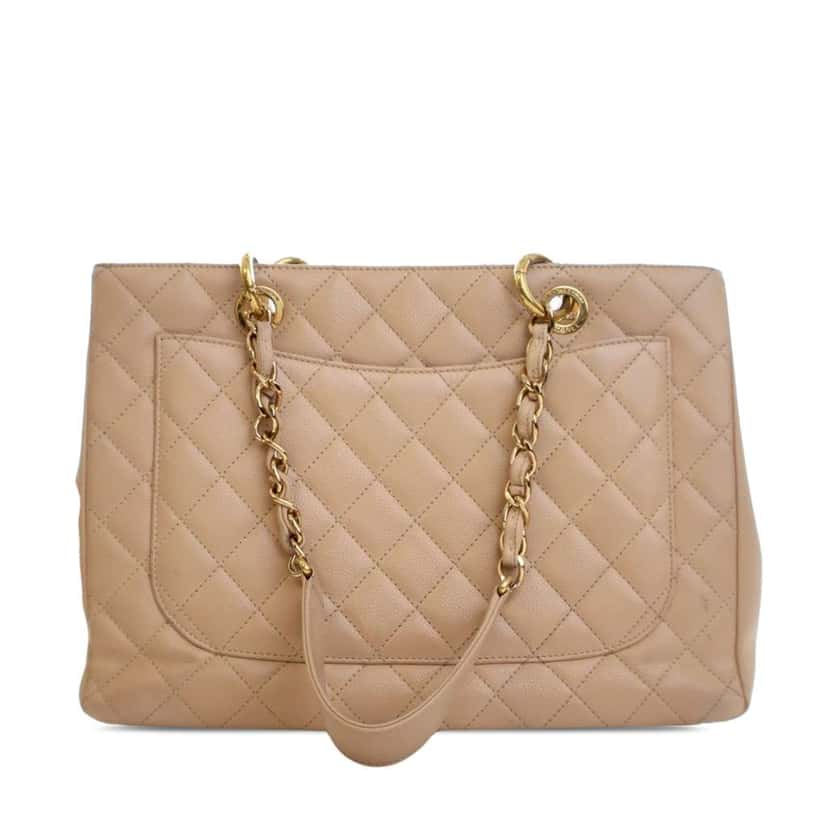 Chanel Caviar Grand Shopping Tote Brown Leather Good condition - Back View